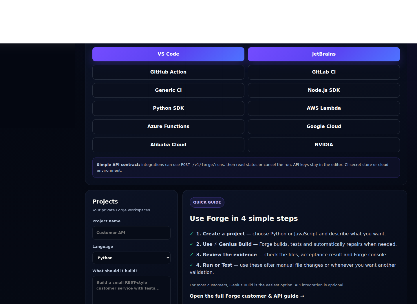 Forge evidence screenshot