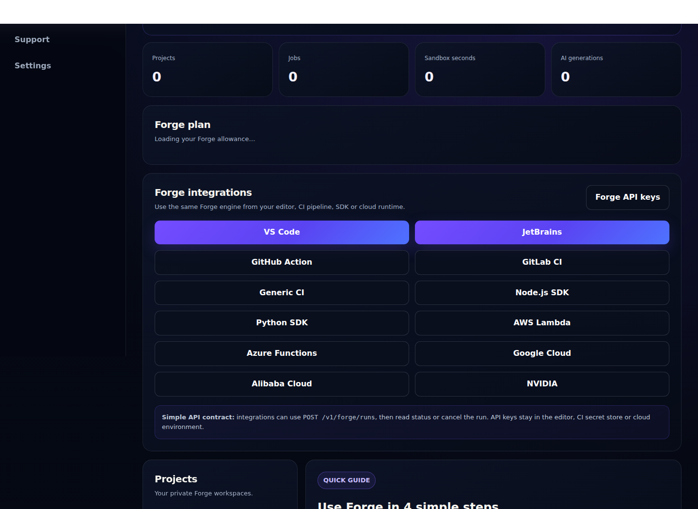 Varion Forge workspace screenshot
